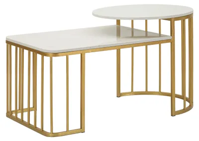 Produktbild von Fabara - Couchtisch, 90x90x50h cm in Marmorweiß, rechteckig