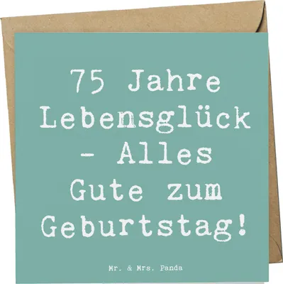 Produktbild von Mr. & Mrs. Panda Klappkarte Spruch 75. Geburtstag - Meeresbrise - Geschenk, Alter, Glückwunsch, besondere Anlässe, anlasskarte, Happy Birthday, doppelkarte, Grußkarte