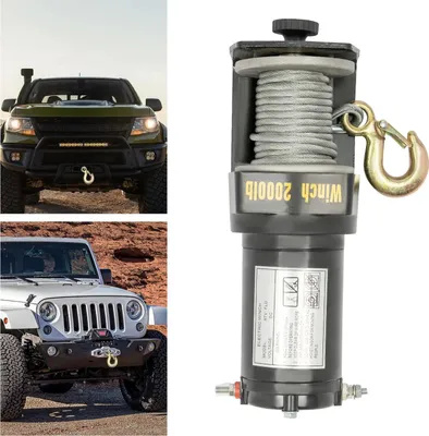 Produktbild von Elektrische Seilwinde - 12V DC - Stahlseil - Handfernbedienung mit Kabel - Für Offroad, ATV/UTV, Boot, Landwirtschaft - Schwarz