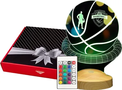 Produktbild von Geschenkelampe 3D LED Nachttischlampe Basketball 3D Gravur Geschenk für Basketball Spieler NBA