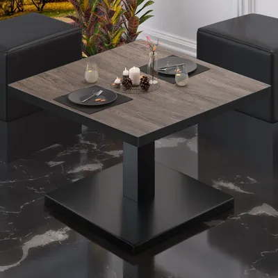 Produktbild von BM | Bistro Loungetisch | B:T:H 70 x 70 x 41 cm | Light Wenge / Schwarz | Bistro Tisch Loungetisch