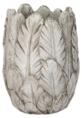 Produktbild von Clayre & Eef Blumentopf Ø 15x21 cm Grau Stein Federn