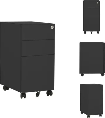 Image de vidaXL Armoire à dossiers avec roulettes Anthracite 30x45x59 cm Acier - Armoires à dossiers