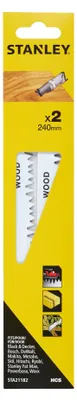 Zdjęcie produktu dla Stanley STA21182-XJ, Brzeszczot do piły, Gałąź, Stal wysokowęglowa (HCS), Czarny, Szary, 24 cm, 2 szt.