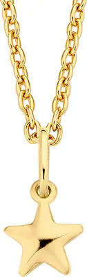 Produktbild von New Bling Gold 9NBG-0070 14 Karat Goldkette mit Anhänger – Stern – 39 + 3 + 3 cm – Ankerglied – Gold
