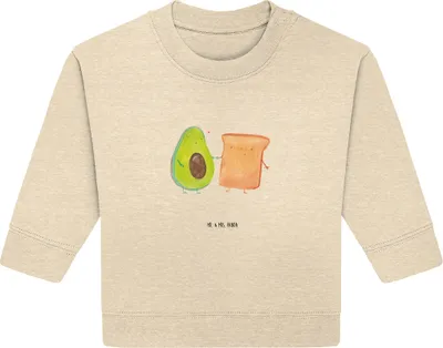 Produktbild von Mr. & Mrs. Panda Organic Baby Pullover Avocado Toast 12. - 18. Monat - Natural Raw - Geschenk, Freundin, Hochzeit, Bullover, Toastbrot, Hochzeitsgeschenk