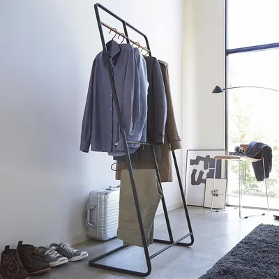 Produktbild von Yamazaki Home Garderobenständer Metall Kleiderständer freistehend mobil schwarz 61x163cm
