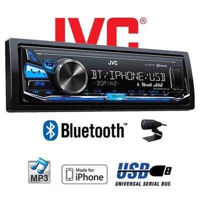 Zdjęcie produktu dla JVC KD-X341BT, Czarny, 1 DIN, 4.0 kan., 50 W, MOS-FET, FLAC, MP3, WAV, WMA