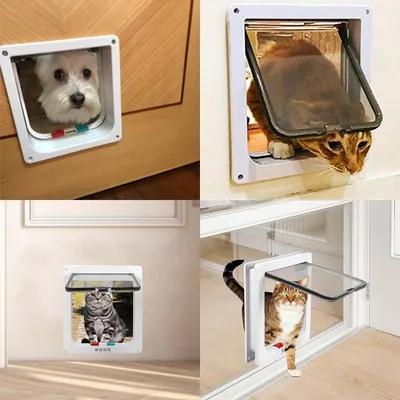 Produktbild von Katzenklappe mit 4-Wege-Magnet und Chip - Ideal für Haustiere