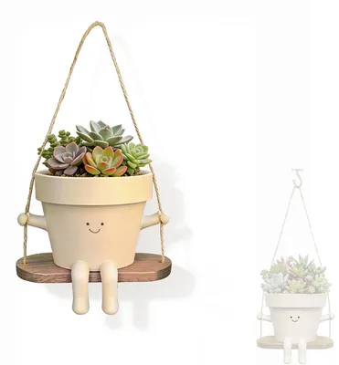 Produktbild von Hängender Blumentopf in Blumenform, Einzigartiger Dekorationstopf für Innen und Außen