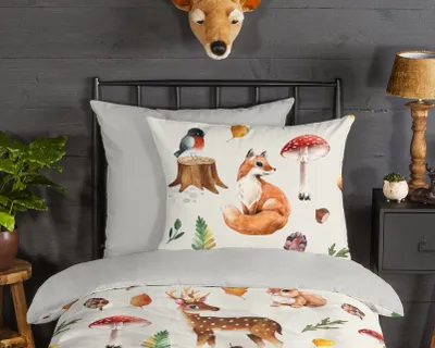 Productafbeelding van Good Morning Kinderdekbedovertrek "dieren" - Multi - (135x200 cm) - Katoen Flanel