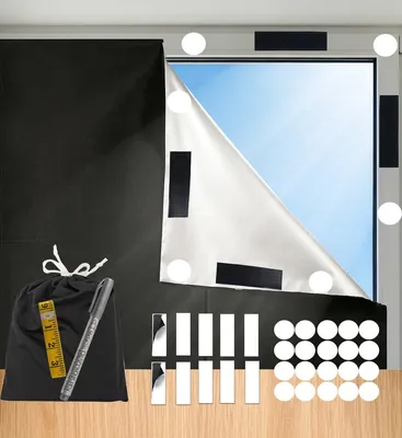 Imagen del producto de Persiana opaca, 145 x 300 cm, color  (térmico), sin necesidad de taladrar, ideal para el dormitorio