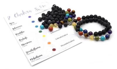 Produktbild von Vintageparts Chakra Perlenarmband Set mit Edelsteinen DIY