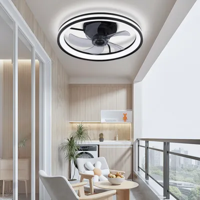 Produktbild von Jayseuw Deckenventilator Ø 50cm LED Deckenleuchte mit Beleuchtung und Fernbedienung Deckenlampe