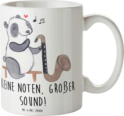Produktbild von Mr. & Mrs. Panda Kaffeebecher Bassklarinette Sound - Weiß - Geschenk, Kaffeetasse, Musiker, Humor, Musik, Musikinstrument, Geschenktasse, haferl, Tasse, Instrument