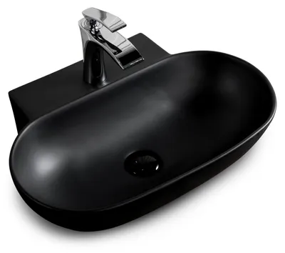 Obrázek produktu pro Nástěnné keramické umyvadlo Marina 3.0 Matt Black 55 cm