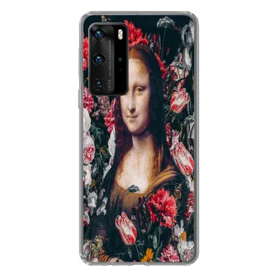 Produktbild von MuchoWow® Handyhülle Schutzhülle Hülle für Huawei P40 Pro Mona Lisa - Blumen - Da Vinci Silikon Softcase Handy Hülle - Schutz