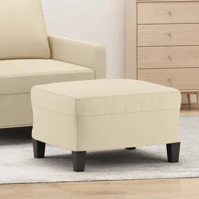 Image de The Living Store pouf Crème 60x50x41 cm tissu