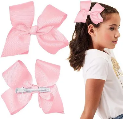 Produktbild von Rosa Haarspangen mit Schleife für Mädchen und Frauen