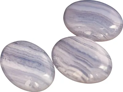 1 Blue Lace Achat Cabochons, 25x18mm