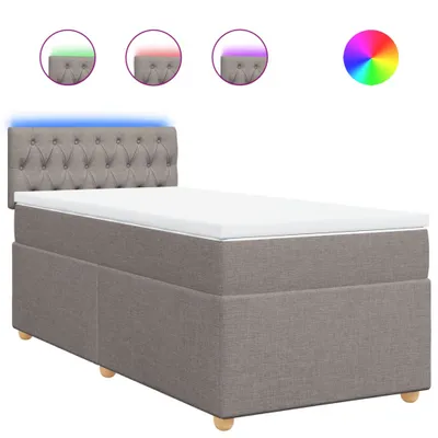 Produktbild von Boxspringbett mit Matratze Taupe 90x200 cm Stoff