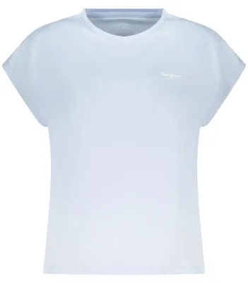 Produktbild von Blaues Damen T-Shirt aus Baumwolle mit Print und Rundhals