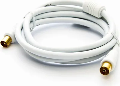 Produktbild von PremiumX 2,5m TV Antennenkabel IEC-Anschlusskabel mit Mantelstromfilter Weiß