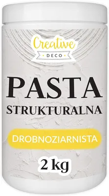 Zdjęcie produktu dla Creative Deco Pasta Strukturalna 2kg | Drobnoziarnista | biała masa do projektów plastycznych | Łatwa w użyciu przy użyciu szpachelki