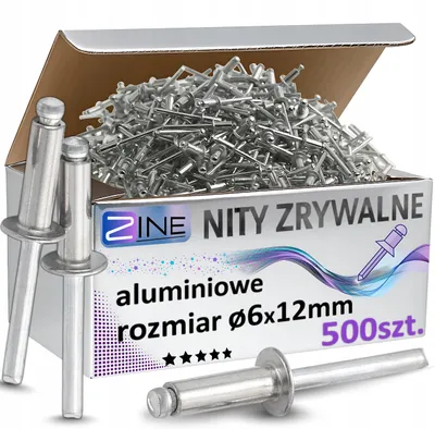 Obrázek produktu pro ZINE Nýty zrywalne hliníkové 6x12mm odolné proti korozi