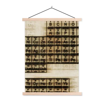 Produktbild von MuchoWow® Textilposter Periodensystem der Elemente 40x53 cm mit holzfarbenen Rahmen - Schlafzimmer