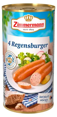 Image de Zimmermann Saucisses de Ratisbonne 4 pièces ATG 250g boîte 550g