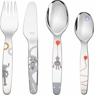 Produktbild von Rösle Kleiner Roboter Kinderbesteck-Set 4tlg