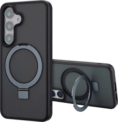 Image de Accezz Ring Stand Backcover avec MagSafe pour le Samsung Galaxy S25 - Noir