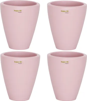 Produktbild von Set4 4 Keramik Blumentöpfe Rhodos für Orchideen rosa H 17 cm happy-nature