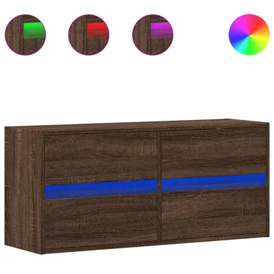 Obrázok produktu pre vidaXL Nástenná TV skrinka s LED osvetlením Hnedý dubový vzhľad 100x31x45 cm