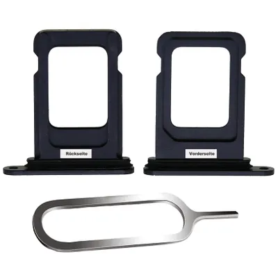 Produktbild von iPHONE 12 SIM KARTEN HALTER TRAY ADAPTER FACH STECKER SLOT CARD + NADEL SCHWARZ