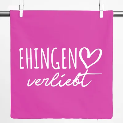 Produktbild von Huuraa Kissenbezug Ehingen verliebt 40x40cm Fuchsia Baumwolle Dekokissenbezug Geschenkidee