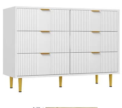 Produktbild von Kommode mit 6 Schubladen 100 x 40 x 75 cm Weiß