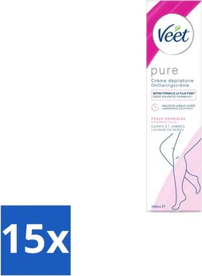 Produktbild von Veet Enthaarungscreme Pure Normal Skin 100 ml - Vorteilspack - 15 Stücke