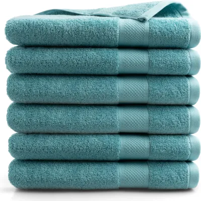 Produktbild von DoubleDry Hotel Kollektion Badetücher Set - 6 Teilig - 100% Baumwolle - 500 g/m² - Weich - 70x140 cm - Denim Blau
