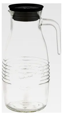 Produktbild von Glaskaraffe - Ø 12 cm, H: 26 cm, 1,8 Liter, Glas, Polypropylen, Silikondeckel mit Auffangsieb