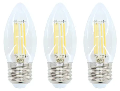 Produktbild von Bemko LED-Lampe E27 6W 700lm 2700K C37 Kerze, 3er