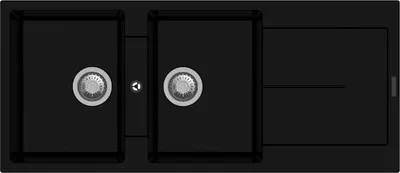Immagine prodotto di Lavello 2 vasche e gocciolatoio nero Enigma D200