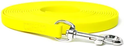 Produktbild von Mystique® Biothane Schleppleine 13mm vernäht mit HS Standard Karabiner beta neon gelb 10m