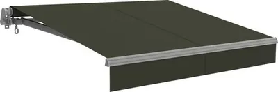 Produktbild von Gelenkarmmarkise 3,5x2,5 Stoff Uni grau mit Lotuseffekt Gestell RAL 9006 weißaluminium