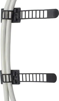 Produktbild von 10 Stück verstellbare Kabelhalter selbstklebend Auto Schreibtisch Kabelklemme Kabelbefestigung Kabelclip Kabel binden Kabelschellen Kabelführung 18x25mm Büro Kabel Organizer Kabelführung Schwarz