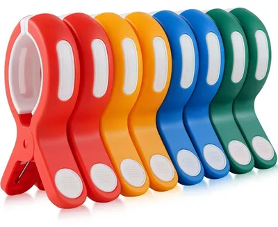 Obrázok produktu pre 8 kusov veľkých svoriek na uteráky, vhodné na plážové lehátka, odolné voči vetru, s pevným uchopením, plastové, 10,2 cm