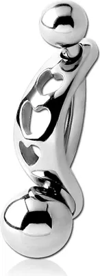 Produktbild von Intimpiercing Christina Piercing 316L Chirurgenstahl Mini Bauchnabel Banane Schild Herzen Bananabell Z552_h
