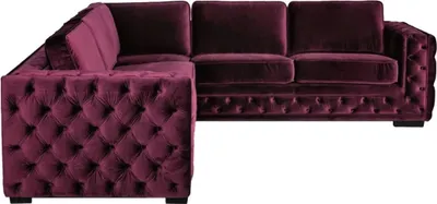 Immagine prodotto di Burgund Ecksofa Chesterfield Samt Stoff Möbel Wohnzimmer Modern Design Sofa