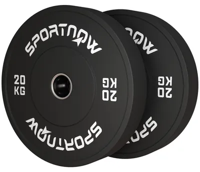 Productafbeelding van SPORTNOW 2-delige set haltergewichten, 2 x 20 kg gewichten, set zwarte halterplaten
